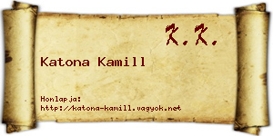 Katona Kamill névjegykártya